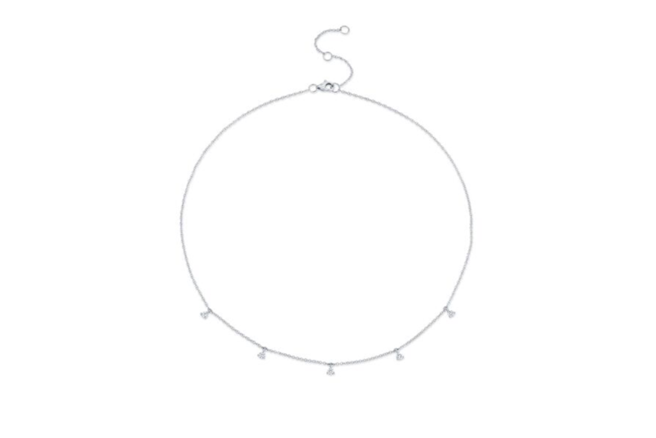A stunning white gold diamond necklace.